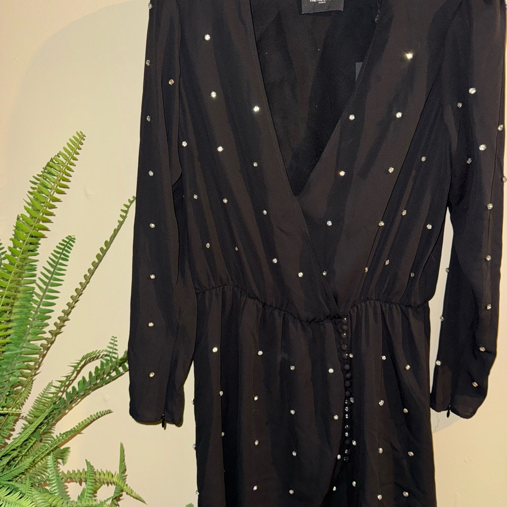 Elegant Black Dress with bling Accents